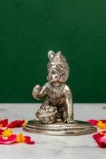 Brass Silver-Coated Superfine Bal Gopal Kanha - 3.55 Inches - Image 2
