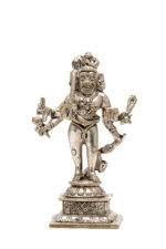 Brass Silver-Coated Superfine Standing Bhairo Baba Idol- 4.75 Inches - Image 5