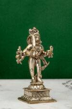 Brass Silver-Coated Superfine Standing Bhairo Baba Idol- 4.75 Inches - Image 4