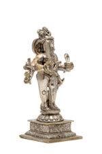 Brass Silver-Coated Superfine Standing Bhairo Baba Idol- 4.75 Inches - Image 8