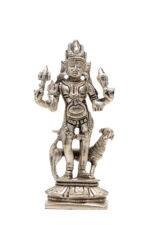 Brass Silver-Coated Superfine Standing Bhairo Baba Idol- 5.5 Inches - Image 8