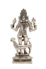 Brass Silver-Coated Superfine Standing Bhairo Baba Idol- 5.5 Inches - Image 5