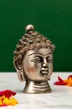 Brass Silver Coated Superfine Buddha Face - 3.15 Inch - Image 4