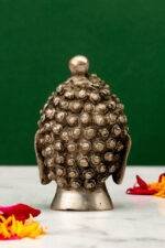 Brass Silver Coated Superfine Buddha Face - 3.15 Inch - Image 3