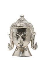 Brass Silver Coated Superfine Buddha Face - 6.30 Inch - Image 9