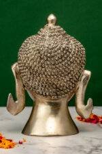 Brass Silver Coated Superfine Buddha Face - 6.30 Inch - Image 3