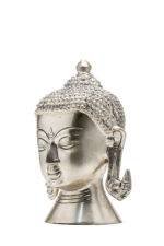 Brass Silver Coated Superfine Buddha Face - 6.30 Inch - Image 8