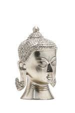 Brass Silver Coated Superfine Buddha Face - 6.30 Inch - Image 6