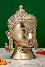 Brass Silver Coated Superfine Buddha Face - 6.30 Inch - Image 2