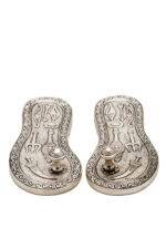 Brass Silver Coated Superfine Laxmi Charan Paduka - 1.35 Inch - Image 4