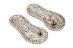 Brass Silver Coated Superfine Laxmi Charan Paduka - 1.35 Inch - Image 2