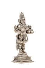 Brass Silver-Coated Superfine Standing Lord Dhanvantari Idol - 6.35 Inches - Image 6