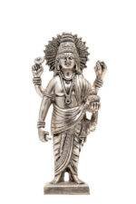 Brass Silver-Coated Superfine Standing Lord Dhanvantari Idol- 7.5 Inches - Image 7