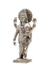Brass Silver-Coated Superfine Standing Lord Dhanvantari Idol- 7.5 Inches - Image 6