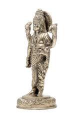 Brass Silver-Coated Superfine Standing Lord Dhanvantari Idol- 7.5 Inches - Image 6