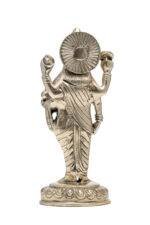 Brass Silver-Coated Superfine Standing Lord Dhanvantari Idol- 7.5 Inches - Image 8