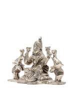 Brass Silver Coated Superfine Gaj Laxmi Mata Idol - 3.15 Inch - Image 7