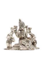 Brass Silver Coated Superfine Gaj Laxmi Mata Idol - 3.15 Inch - Image 6