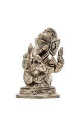 Brass Silver Coated Superfine Ganapati Idol - Vighnaharta - 2.75 Inch - Image 7