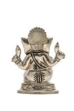Brass Silver Coated Superfine Ganapati Idol - Vighnaharta - 2.75 Inch - Image 5