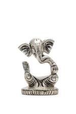 Brass Silver Coated Superfine Ganapati Idol - Modern Design - 2.75 Inch - Image 8