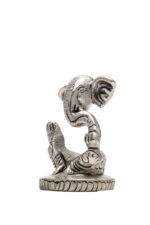 Brass Silver Coated Superfine Ganapati Idol - Modern Design - 2.75 Inch - Image 7