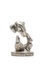 Brass Silver Coated Superfine Ganapati Idol - Modern Design - 2.75 Inch - Image 6