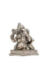 Brass Silver Coated Superfine Ganesh Idol - Vighnaharta - 2.75 Inch - Image 3