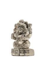 Brass Silver Coated Superfine Ganapati Idol - Vighnaharta - 2.75 Inch - Image 7