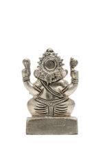 Brass Silver Coated Superfine Ganapati Idol - Vighnaharta - 2.75 Inch - Image 5