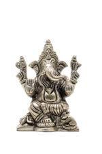 Brass Silver Coated Superfine Ganapati Idol - Vighnaharta - 3.15 Inch - Image 8