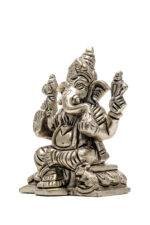 Brass Silver Coated Superfine Ganapati Idol - Vighnaharta - 3.15 Inch - Image 7