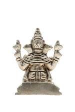 Brass Silver Coated Superfine Ganapati Idol - Vighnaharta - 3.15 Inch - Image 5