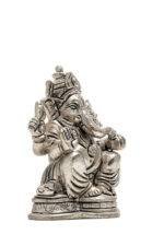 Brass Silver Coated Superfine Ganapati Idol - Vighnaharta - 3.35 Inch - Image 6