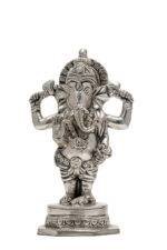 Brass Silver Coated Superfine Ganapati Idol - Standing - 6.3 Inch - Image 8