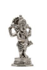 Brass Silver Coated Superfine Ganapati Idol - Standing - 6.3 Inch - Image 6