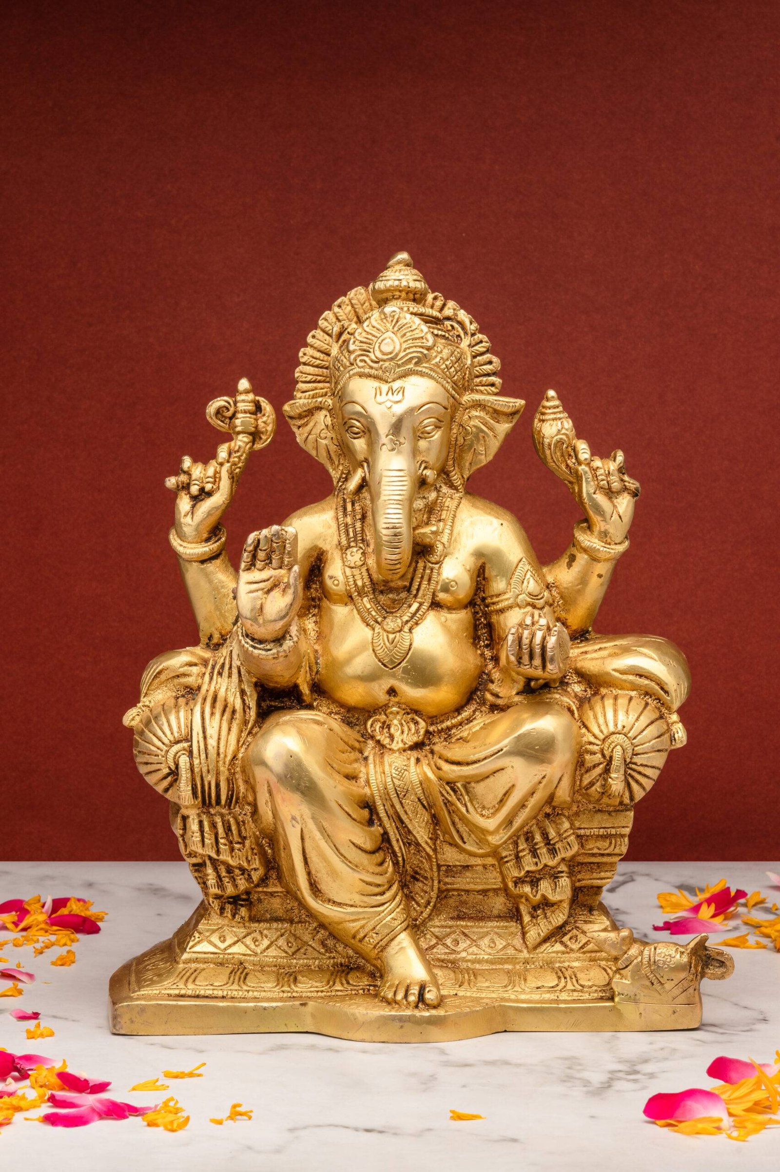 brass Ganesh 338 (8) Ganesh Idol