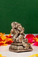 Brass Silver Coated Ganesh Idol Miniature - Vighnaharta - 1.75 Inch - Image 8