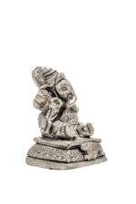 Brass Silver Coated Ganesh Idol Miniature - Vighnaharta - 1.75 Inch - Image 4
