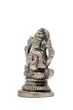 Brass Silver Coated Ganesh Idol Miniature - Vighnaharta - 2 Inch - Image 7