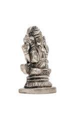 Brass Silver Coated Ganesh Idol Miniature - Vighnaharta - 2 Inch - Image 6
