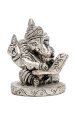 Brass Superfine Silver Coated Ganesh Idol Miniature - Reading Vedas - 2.35 Inch - Image 7