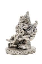 Brass Superfine Silver Coated Ganesh Idol Miniature - Reading Vedas - 2.35 Inch - Image 6