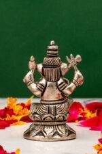 Brass Superfine Silver Coated Ganesh Idol Miniature - Vighnaharta - 2.60 Inch - Image 3