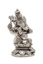 Brass Superfine Silver Coated Ganesh Idol Miniature - Vighnaharta - 2.60 Inch - Image 7