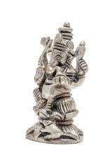 Brass Superfine Silver Coated Ganesh Idol Miniature - Vighnaharta - 2.60 Inch - Image 6