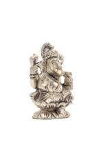 Brass Silver-Coated Superfine Ganesh Laxmi Idol - On Lotus - 2.35 Inches - Image 19