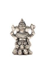 Brass Silver-Coated Superfine Ganesh Laxmi Idol - On Lotus - 2.35 Inches - Image 17
