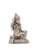 Brass Silver-Coated Superfine Ganesh Laxmi Idol- 2.75 Inches - Image 14