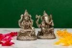 Brass Silver-Coated Superfine Ganesh Laxmi Idol- 2.75 Inches - Image 12